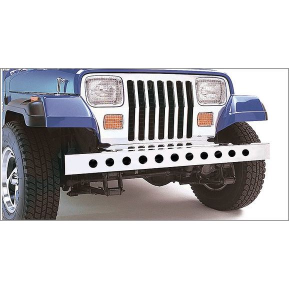 KENTROL Jeep YJ 54 Inch Front Bumper with holes (No License Plate Holes) 87-95 Wrangler TJ Polished Silver Kentrol  30436WH