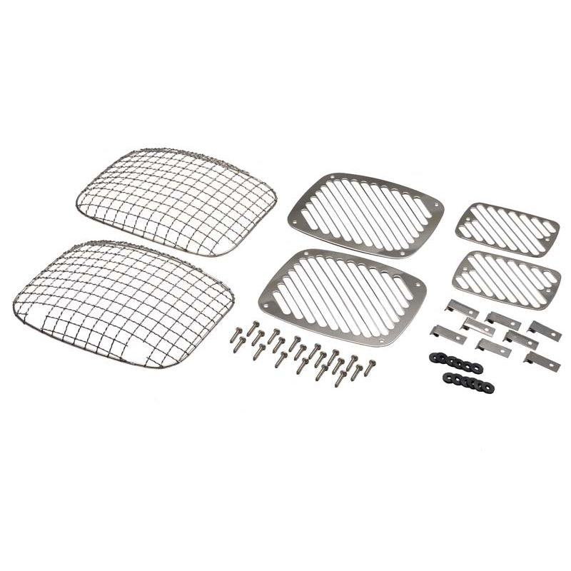 KENTROL Jeep YJ Billet and Wire Mesh Set 6 Pieces 87-95 Wrangler TJ Polished Silver Kentrol  30467