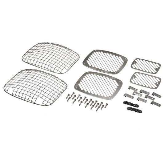 KENTROL Jeep YJ Billet and Wire Mesh Set 6 Pieces 87-95 Wrangler TJ Polished Silver Kentrol  30467