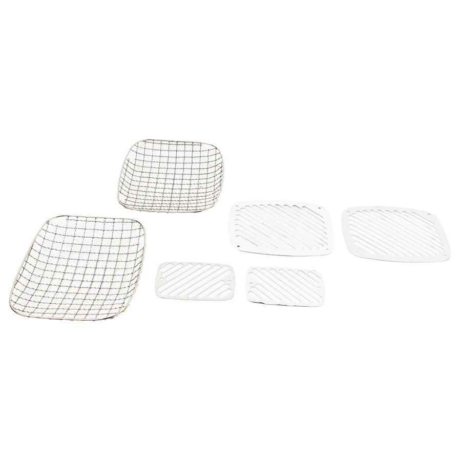 KENTROL Jeep YJ Billet and Wire Mesh Set 6 Pieces 87-95 Wrangler TJ Polished Silver Kentrol  30467