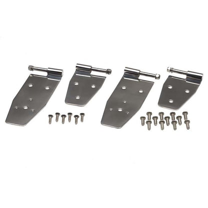 KENTROL Jeep YJ Hardtop Door Hinge Set 4 Pieces 94-95 Wrangler YJ Polished Silver Kentrol  30469