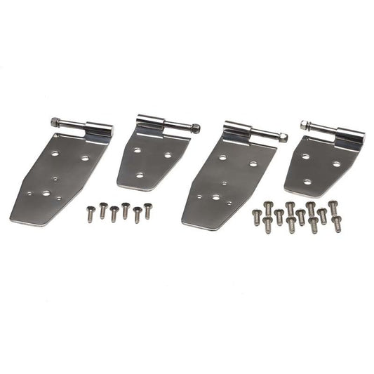 KENTROL Jeep YJ Hardtop Door Hinge Set 4 Pieces 94-95 Wrangler YJ Polished Silver Kentrol  30469