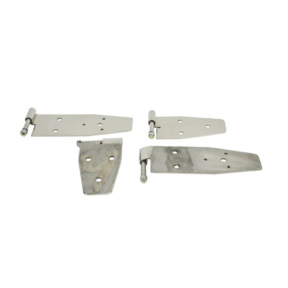KENTROL Jeep YJ Hardtop Door Hinge Set 4 Pieces 94-95 Wrangler YJ Polished Silver Kentrol  30469