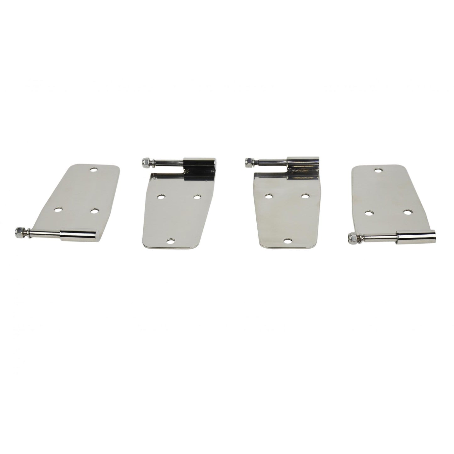 KENTROL Jeep CJ/YJ Hardtop Door Hinge Set Without Mirror Holes 4 Pieces 76-93 CJ and Wrangler YJ Polished Silver Kentrol  30474