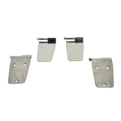 KENTROL Jeep CJ/YJ Hardtop Door Hinge Set Without Mirror Holes 4 Pieces 76-93 CJ and Wrangler YJ Polished Silver Kentrol  30474