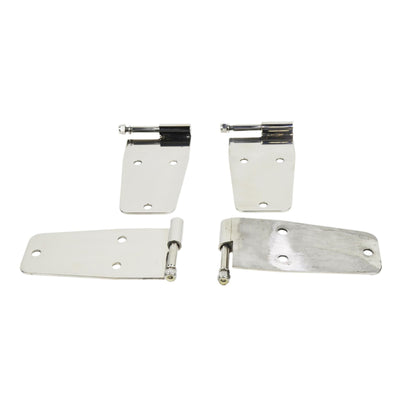 KENTROL Jeep CJ/YJ Hardtop Door Hinge Set Without Mirror Holes 4 Pieces 76-93 CJ and Wrangler YJ Polished Silver Kentrol  30474