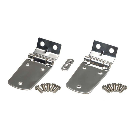 KENTROL Jeep TJ Hood Hinge Pair 97-06 Wrangler TJ Polished Silver Kentrol  30476