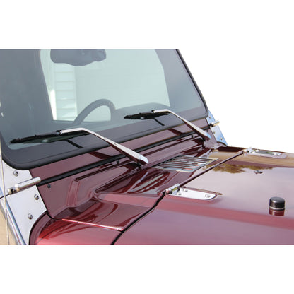 KENTROL Jeep TJ Hood Hinge Pair 97-06 Wrangler TJ Polished Silver Kentrol  30476