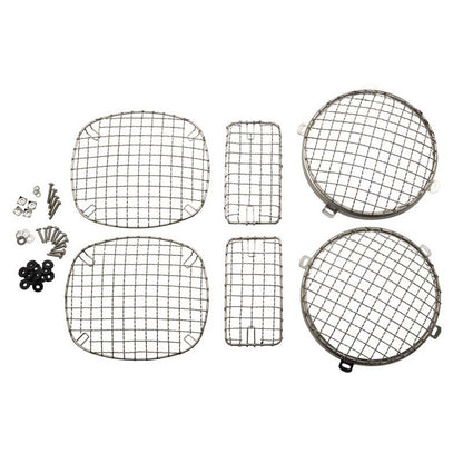 KENTROL Jeep TJ Wire Mesh Guard Set 6 Pieces 97-06 Wrangler TJ Polished Silver Kentrol  30488
