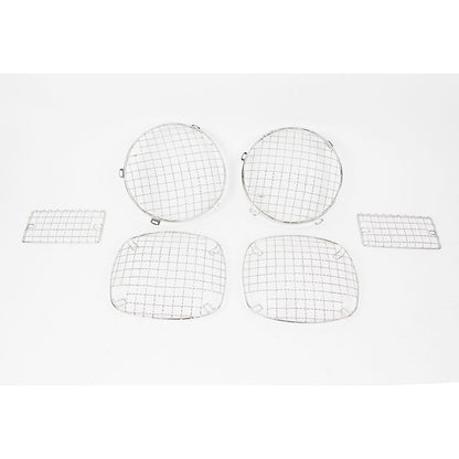 KENTROL Jeep TJ Wire Mesh Guard Set 6 Pieces 97-06 Wrangler TJ Polished Silver Kentrol  30488