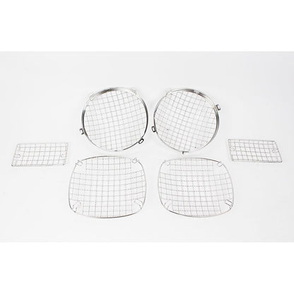 KENTROL Jeep TJ Wire Mesh Guard Set 6 Pieces 97-06 Wrangler TJ Polished Silver Kentrol  30488