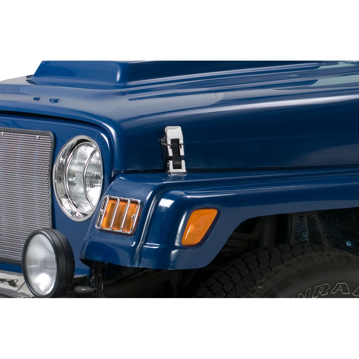 KENTROL Jeep TJ Hood Catch Pair 97-06 Wrangler TJ Polished Silver Kentrol  30489