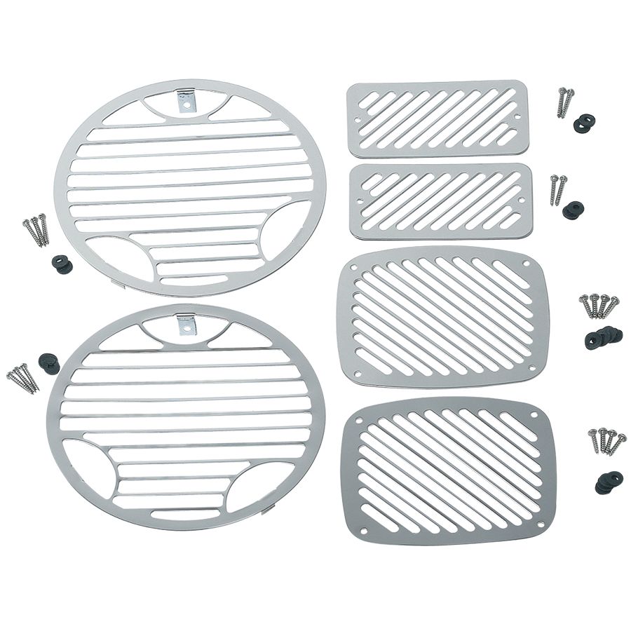 KENTROL Jeep TJ Billet Style Light Kit 6 Pieces 97-06 Wrangler TJ Polished Silver Kentrol  30493