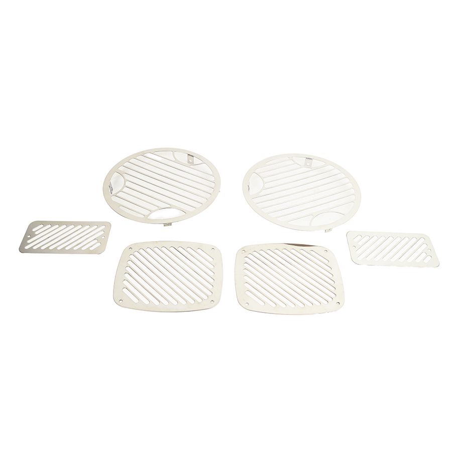 KENTROL Jeep TJ Billet Style Light Kit 6 Pieces 97-06 Wrangler TJ Polished Silver Kentrol  30493