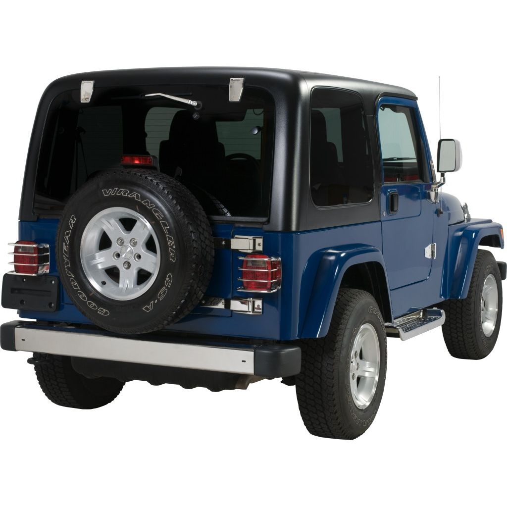 KENTROL JEEP CJ/YJ/TJ Taillight Guard Pair 76-06 CJ Wrangler YJ/TJ Polished Silver Kentrol  30497