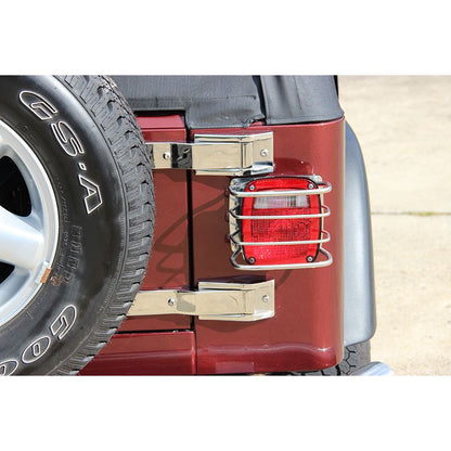 KENTROL JEEP CJ/YJ/TJ Taillight Guard Pair 76-06 CJ Wrangler YJ/TJ Polished Silver Kentrol  30497