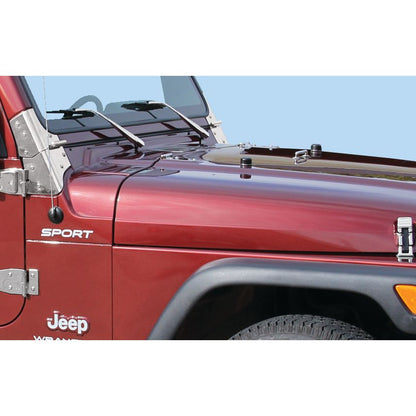 KENTROL Jeep TJ Hood Kit Without Hood Catch 98-06 Wrangler TJ Polished Silver Kentrol  30504WHC