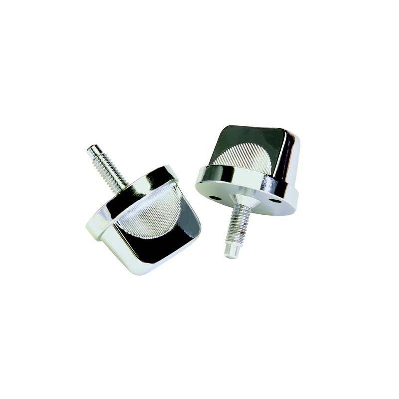 KENTROL Jeep CJ/YJ Windshield Knobs Pair 76-95 CJ and Wrangler YJ Polished Silver Kentrol  30510