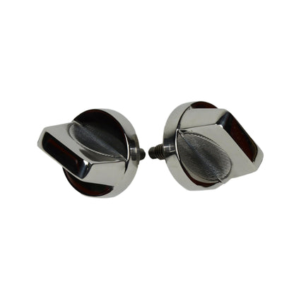 KENTROL Jeep CJ/YJ Windshield Knobs Pair 76-95 CJ and Wrangler YJ Polished Silver Kentrol  30510