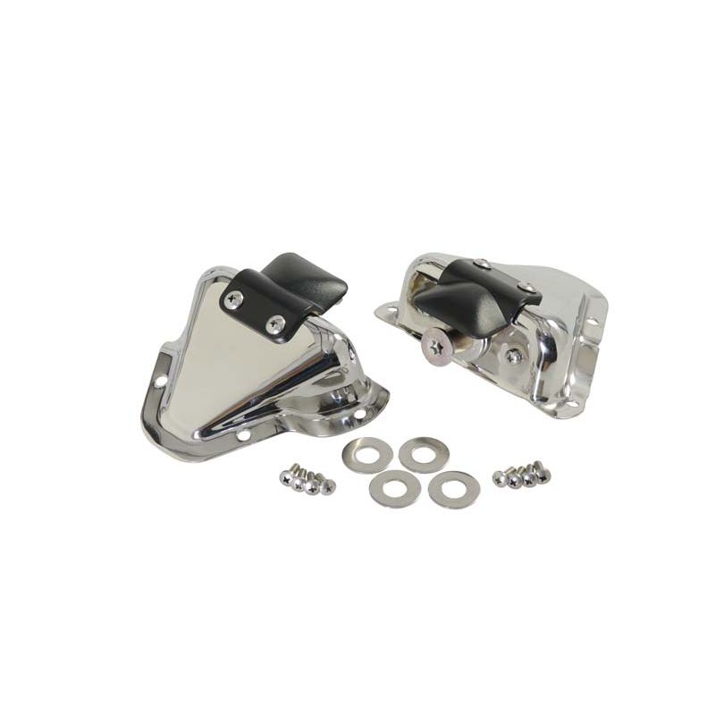 KENTROL Jeep CJ/YJ Interior Door Latch Brackets Pair 81-95 CJ and Wrangler YJ Polished Silver Kentrol  30513