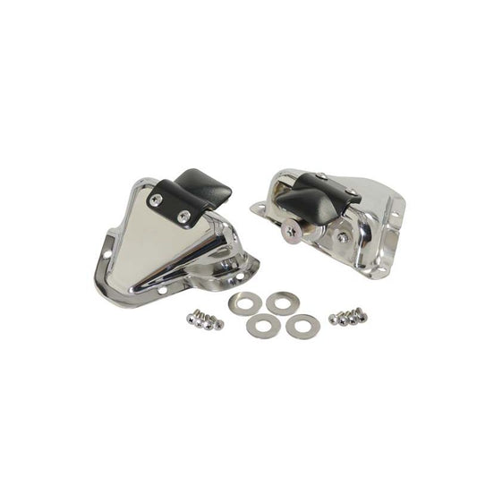 KENTROL Jeep CJ/YJ Interior Door Latch Brackets Pair 81-95 CJ and Wrangler YJ Polished Silver Kentrol  30513