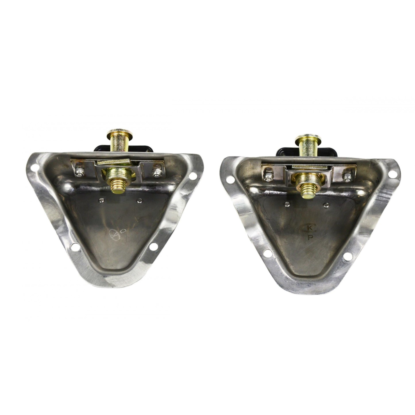 KENTROL Jeep CJ/YJ Interior Door Latch Brackets Pair 81-95 CJ and Wrangler YJ Polished Silver Kentrol  30513