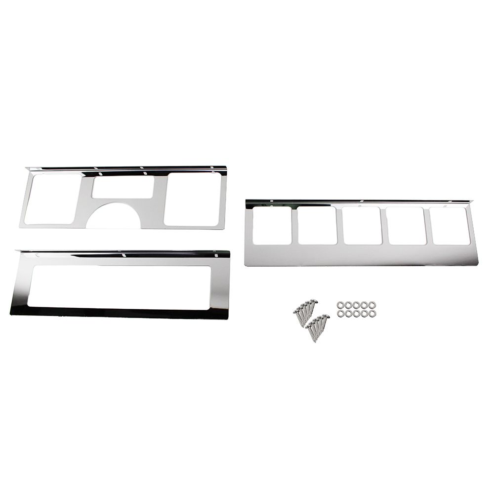 KENTROL Jeep YJ Dash Overlay Set (3 pieces) 87-95 Wrangler TJ Polished Silver Kentrol  30519