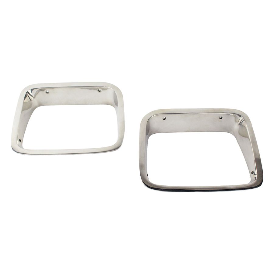 KENTROL Jeep YJ Headlight Bezels Pair 87-95 Wrangler TJ Polished Silver Kentrol  30536