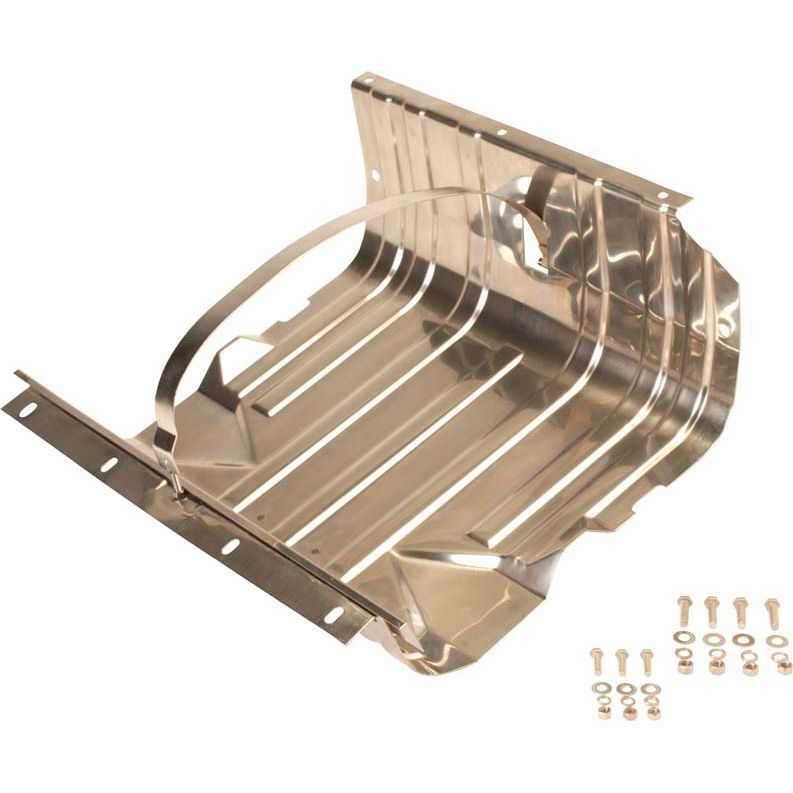 KENTROL Jeep CJ/YJ Gas Tank Skid Plate with strap 76-90 CJ and Wrangler YJ Polished Silver Kentrol  30539
