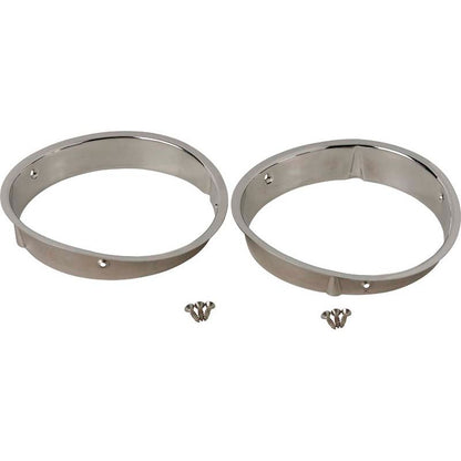 KENTROL Jeep TJ Headlight Bezels Pair 97-06 Wrangler TJ Polished Silver Kentrol  30543