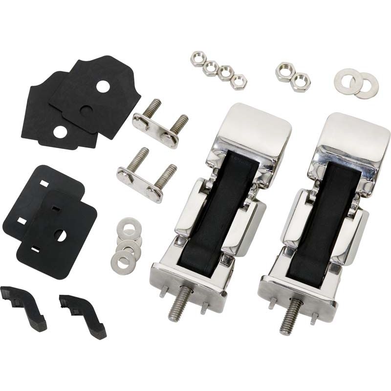 KENTROL Jeep JK Hood Catch Pair 07-18 Wrangler JK Polished Silver Kentrol  30571