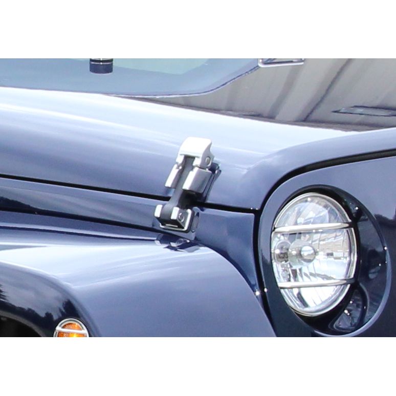 KENTROL Jeep JK Hood Catch Pair 07-18 Wrangler JK Polished Silver Kentrol  30571