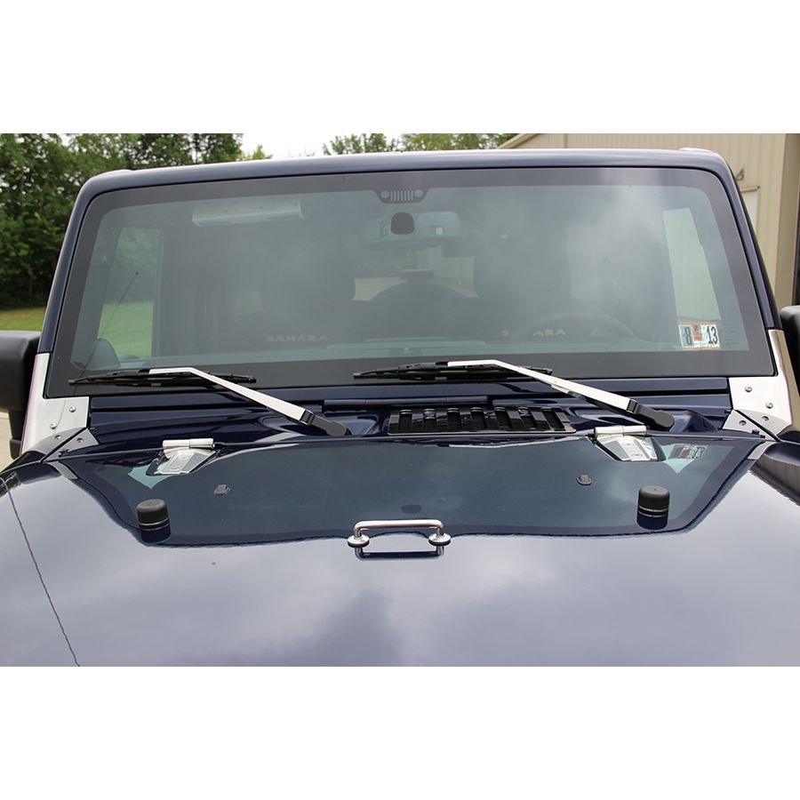 Kentrol Hood Hinges (Polished Stainless Steel) for 07-18 Jeep Wrangler JK 2 and 4 Door Models 30572