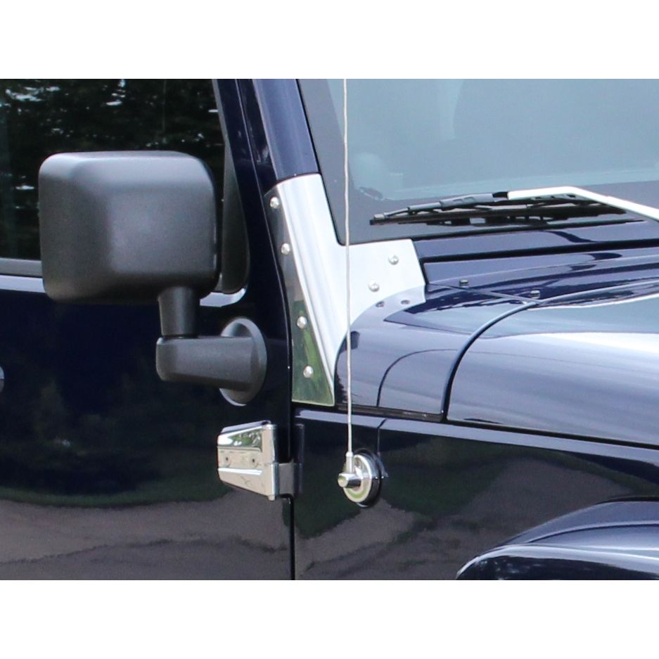 KENTROL Jeep JK Windshield Supports Pair 07-18 Wrangler JK Polished Silver Kentrol  30574