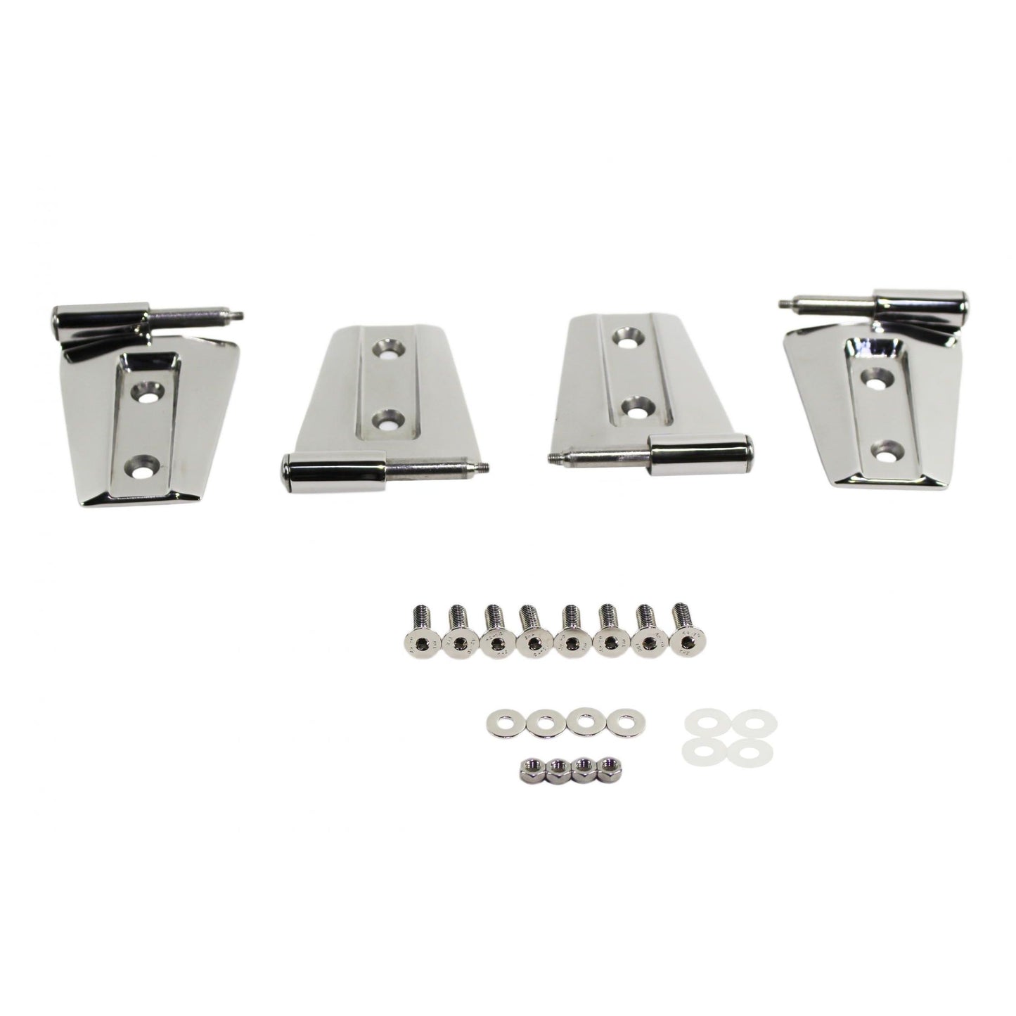 KENTROL Jeep JK Door Hinge Set 4 Pieces 2 Door 07-18 Wrangler JK Polished Silver Kentrol  30575