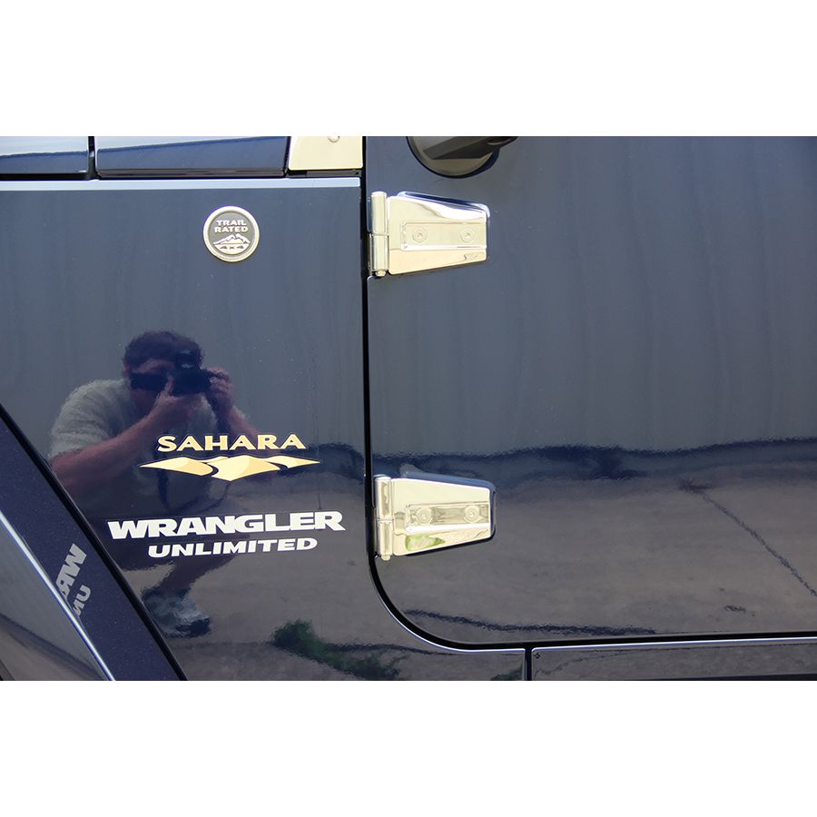 KENTROL Jeep JK Door Hinge Set 4 Pieces 2 Door 07-18 Wrangler JK Polished Silver Kentrol  30575