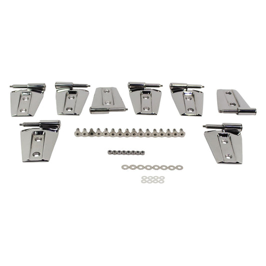 KENTROL Jeep JK Door Hinge Set 8 Pieces 4 Door 07-18 Wrangler JK Polished Silver Kentrol  30576