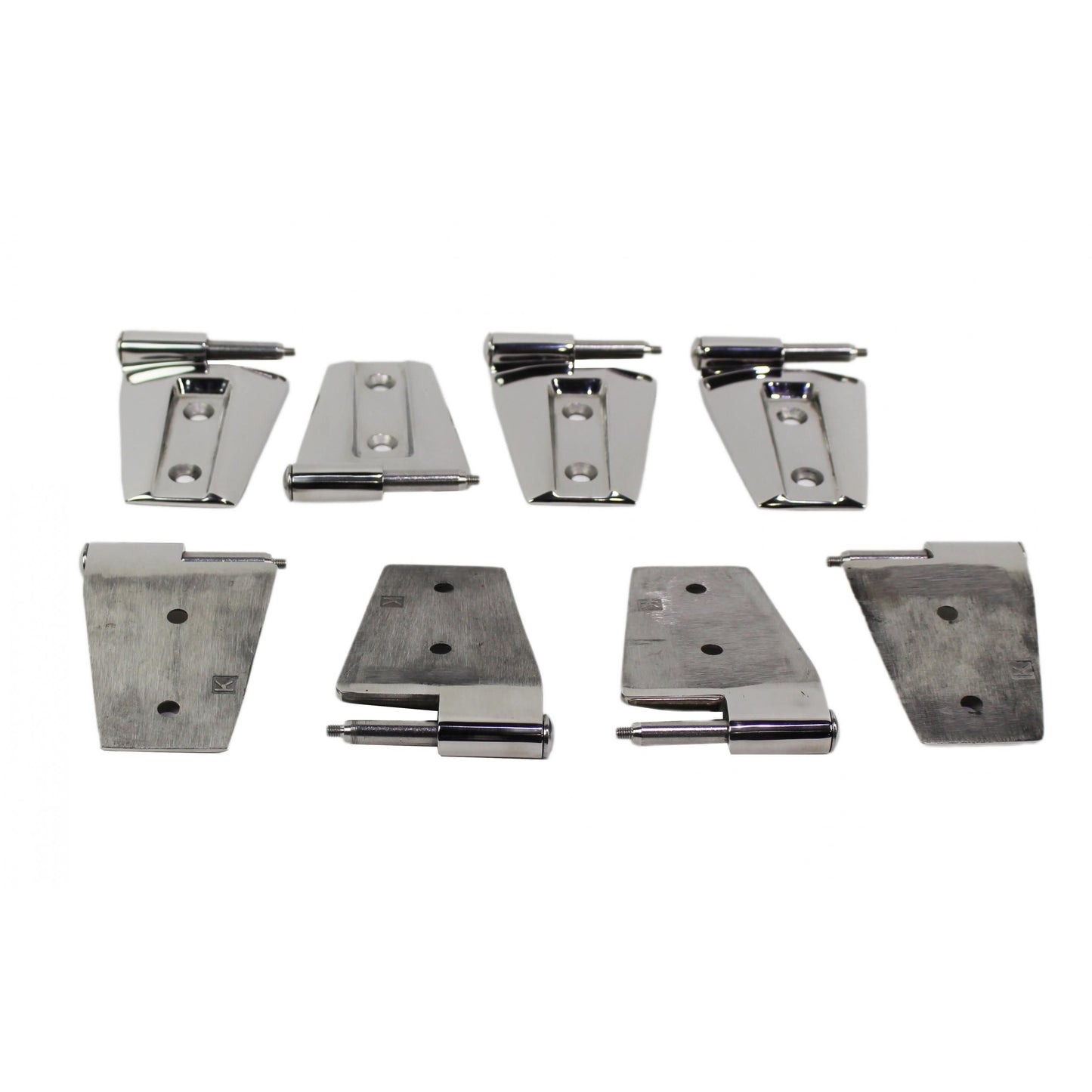 KENTROL Jeep JK Door Hinge Set 8 Pieces 4 Door 07-18 Wrangler JK Polished Silver Kentrol  30576