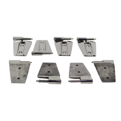 KENTROL Jeep JK Door Hinge Set 8 Pieces 4 Door 07-18 Wrangler JK Polished Silver Kentrol  30576