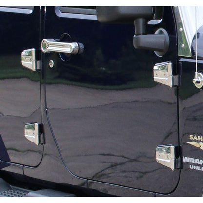 KENTROL Jeep JK Door Hinge Set 8 Pieces 4 Door 07-18 Wrangler JK Polished Silver Kentrol  30576