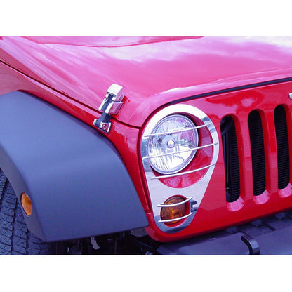 KENTROL Jeep JK Headlight Guards Pair 07-18 Wrangler JK Polished Silver Kentrol  30579