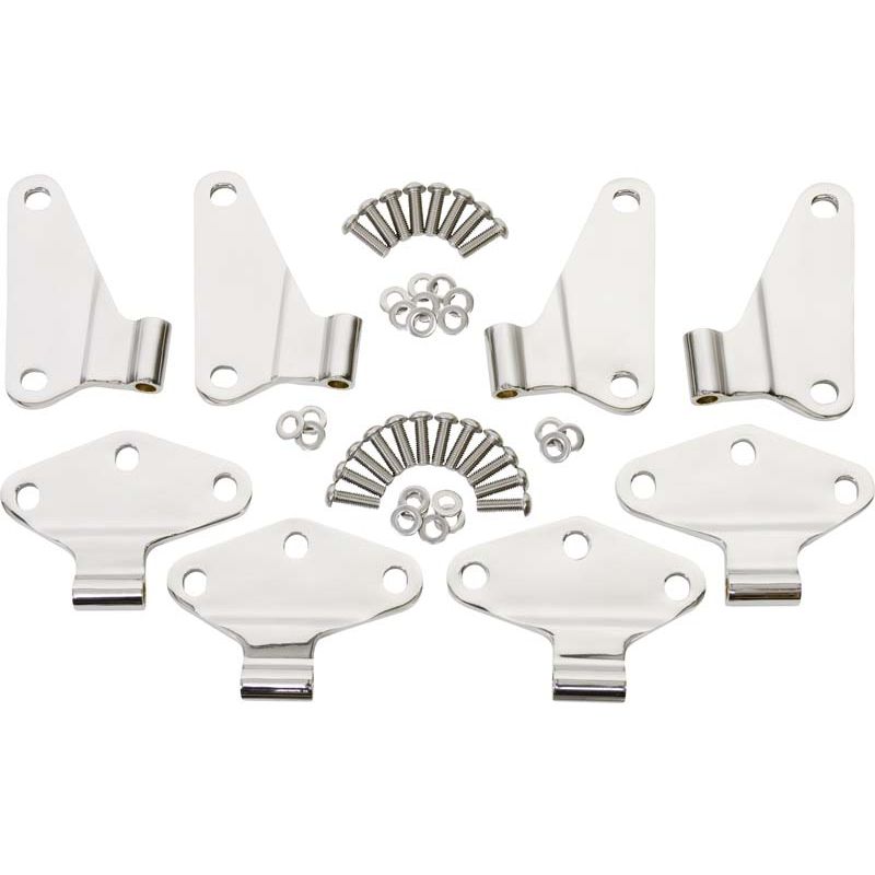 KENTROL Jeep JK Body Door Hinge Set 8 Pieces 4 Door 07-18 Wrangler JK Polished Silver Kentrol  30581
