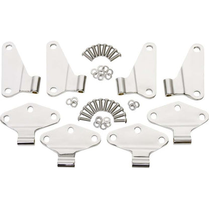 KENTROL Jeep JK Body Door Hinge Set 8 Pieces 4 Door 07-18 Wrangler JK Polished Silver Kentrol  30581