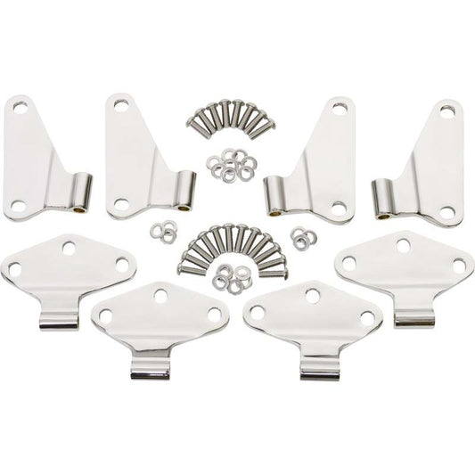 KENTROL Jeep JK Body Door Hinge Set 8 Pieces 4 Door 07-18 Wrangler JK Polished Silver Kentrol  30581
