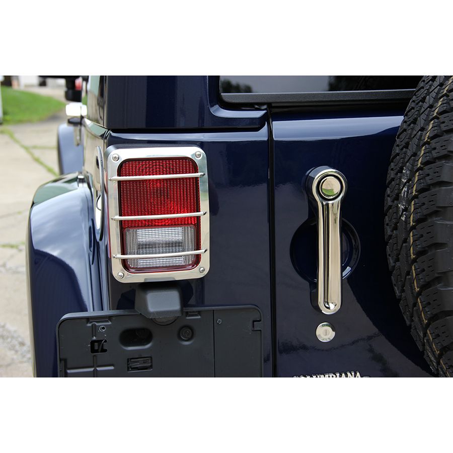 KENTROL Jeep JK Taillight Guard Pair 07-18 Wrangler JK Polished Silver Kentrol  30582