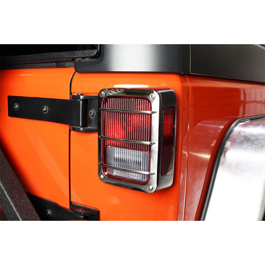 KENTROL Jeep JK Taillight Guard Pair 07-18 Wrangler JK Polished Silver Kentrol  30582
