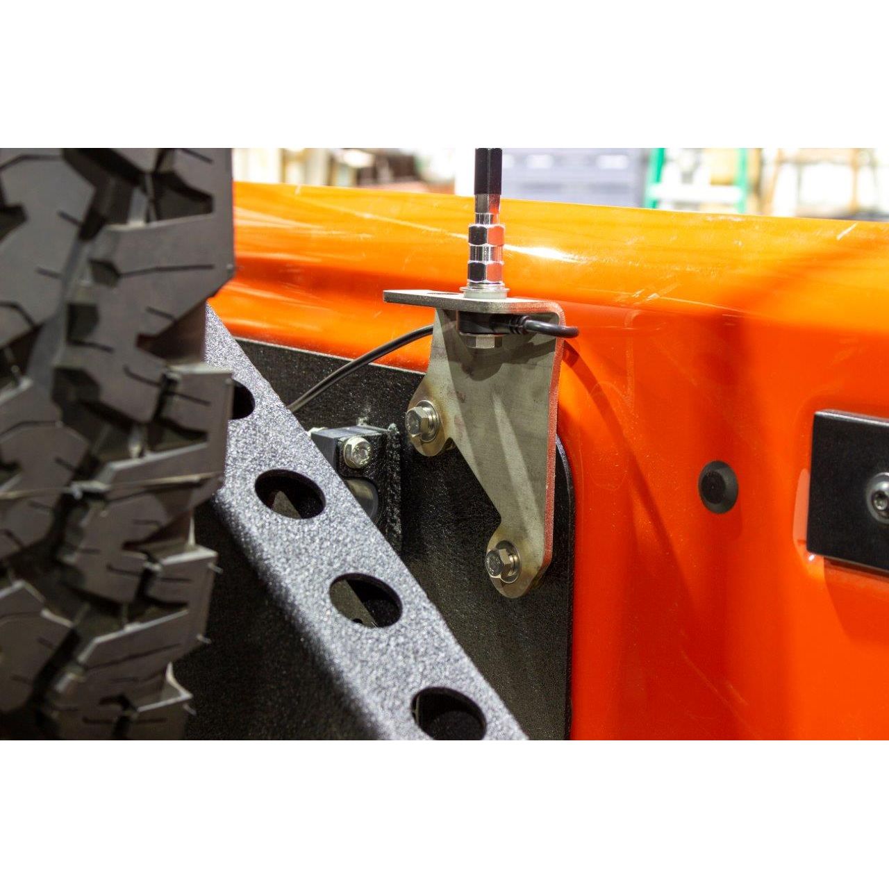 KENTROL Jeep JK CB Antenna Mount For 07-18 Wrangler JK Unfinished Stainless Steel Kentrol  30722