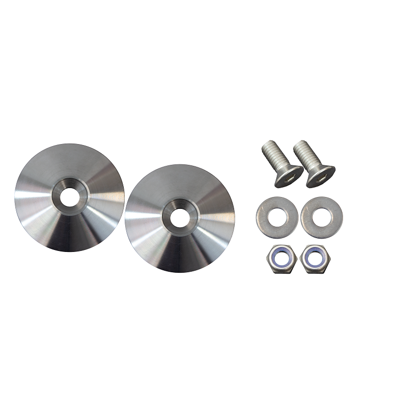 KENTROL Jeep Wrangler Hood Bumper Deletes For 97-19 Wrangler JK/TJ Polished Stainless Steel Kentrol  30723