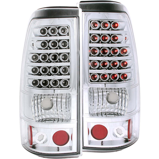 Anzo USA | LED Tail Light Assembly LED Clear Lens Chrome Housing Pair | Fits Silverado 1500 | 311008
