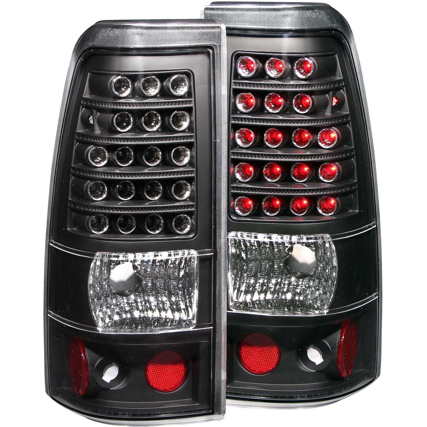Anzo USA | LED Tail Light Assembly LED Clear Lens Black Housing Pair | Fits Silverado 1500 | 311009